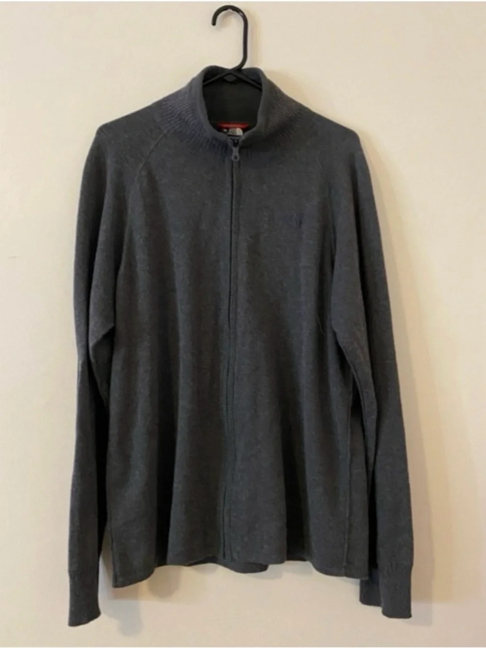 The North Face Men's wool blend Charcoal Full-Zip Sweater